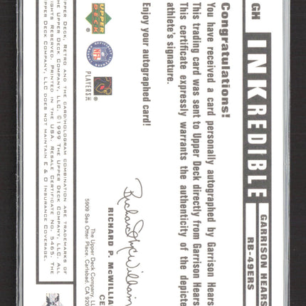 1999 Upper Deck Retro Inkredible Garrison Hearst #GH Auto