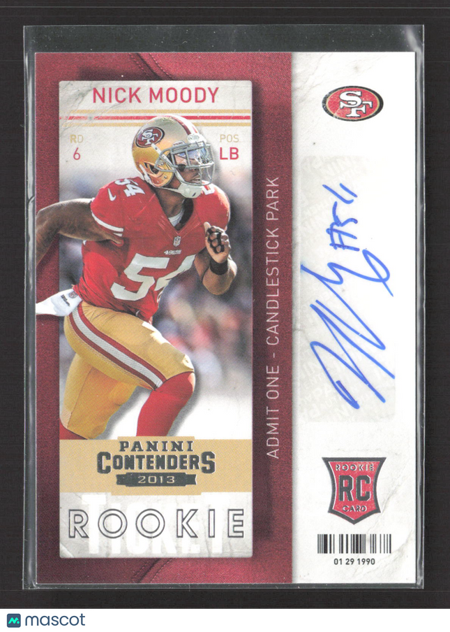 2013 Panini Contenders Nick Moody #199 RC Auto