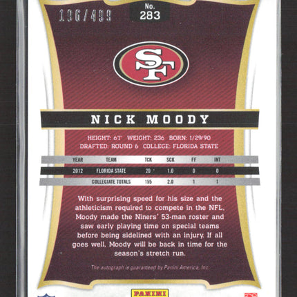 2013 Panini Select Nick Moody #283 RC Auto