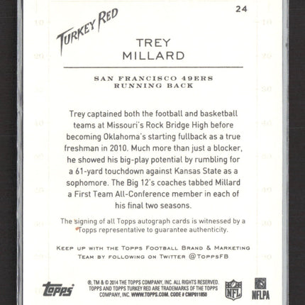 2014 Topps Turkey Red Trey Millard #24 RC Auto