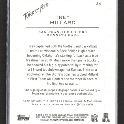 2014 Topps Turkey Red Trey Millard #24 RC Auto