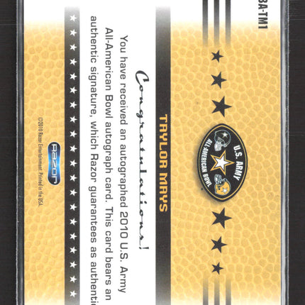 2010 Razor U.S. Army All-American Bowl Taylor Mays #BA-TM1 Auto