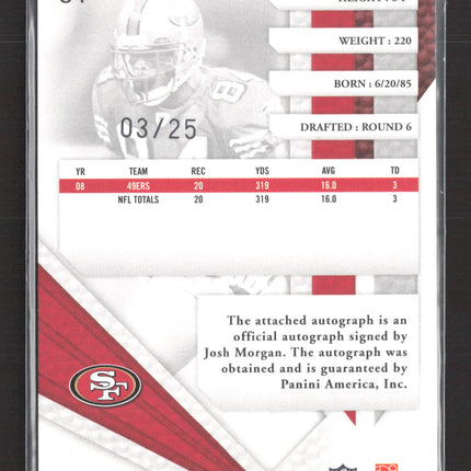 2009 Playoff Absolute Memorabilia Spectrum Josh Morgan #84 03/25 Auto