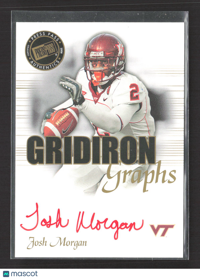 2008 Press Pass SE Gridiron Graphs Josh Morgan #GG-JM Auto