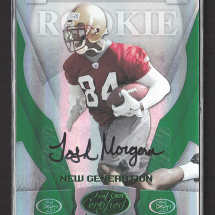 2008 Leaf Certified Materials New Generation Josh Morgan #173 Auto Emerald /5