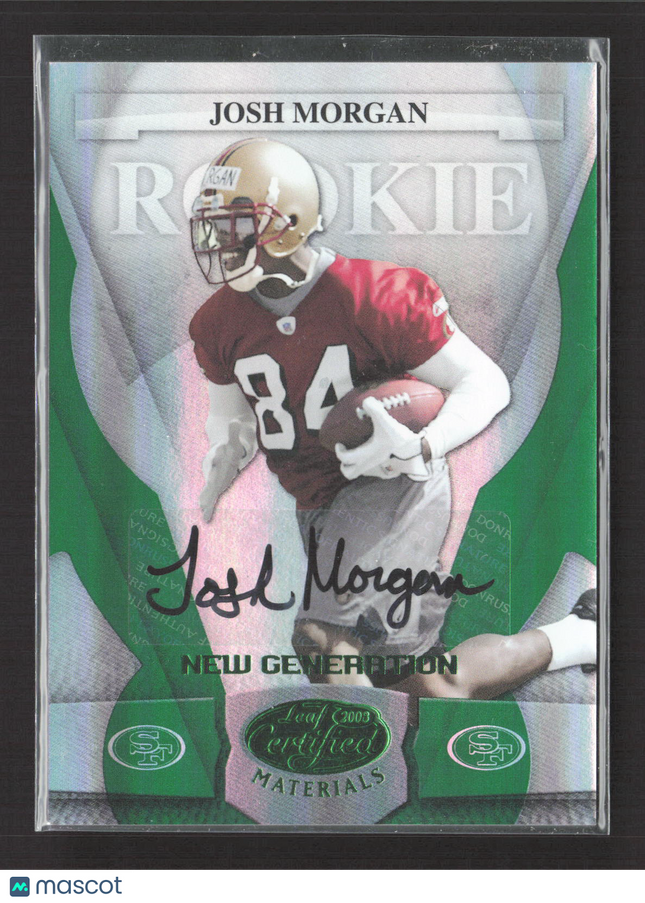 2008 Leaf Certified Materials New Generation Josh Morgan #173 Auto Emerald /5