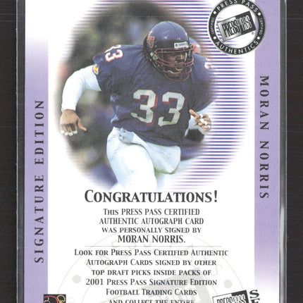 2001 Press Pass Signature Edition Moran Norris Auto