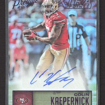 2016 Panini Prestige Xtra Points Colin Kaepernick #26 Blue 014/100 Auto