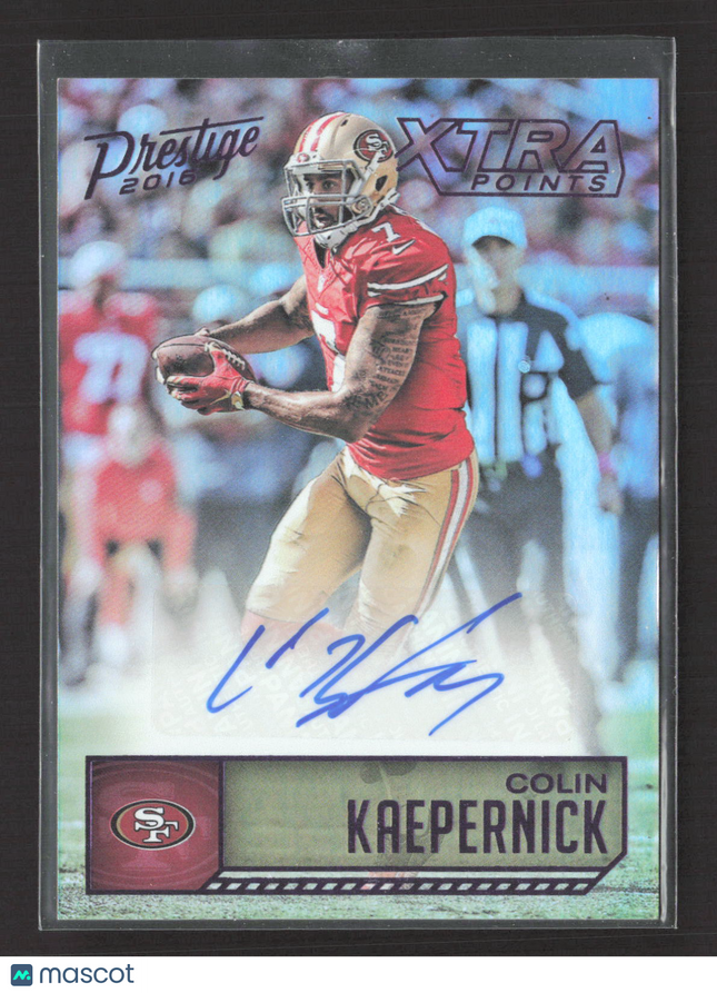 2016 Panini Prestige Xtra Points Colin Kaepernick #26 Blue 014/100 Auto