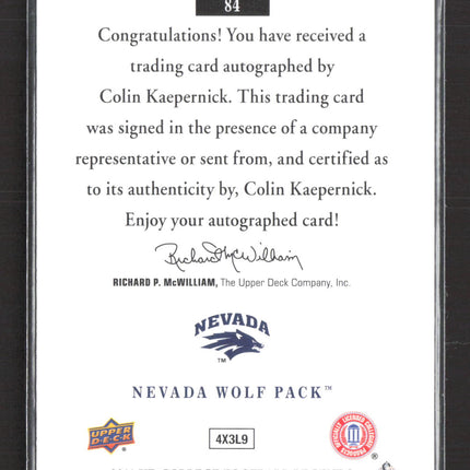 2011 Upper Deck College Football Legends Colin Kaepernick #84 Auto