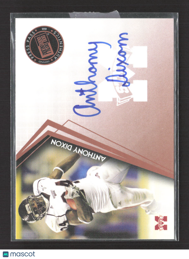 2010 Press Pass Signings Anthony Dixon #PPS-AD Auto