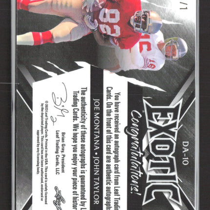 2023 Leaf Exotic Joe Montana John Taylor #DA-10 1/1 Auto