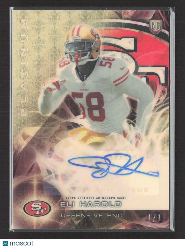 2015 Topps Platinum Eli Harold #AR-EH 1/1 RC Auto Superfractor