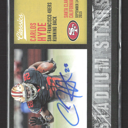 2017 Panini Classics Stadium Stars Carlos Hyde #SS-CH 10/49 Auto