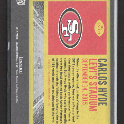 2017 Panini Classics Stadium Stars Carlos Hyde #SS-CH 10/49 Auto