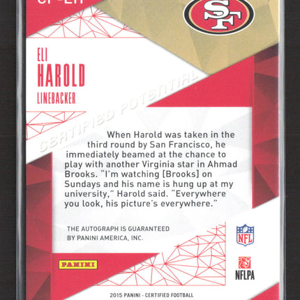 2015 Panini Certified Certified Potential Eli Harold #CP-EH RC 07/50 Auto