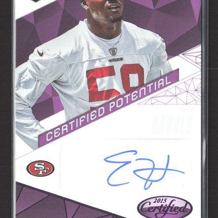 2015 Panini Certified Certified Potential Eli Harold #CP-EH Purple 24/25 RC Auto