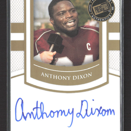 2010 Press Pass Sideline Signatures Anthony Dixon #SS-AD Auto