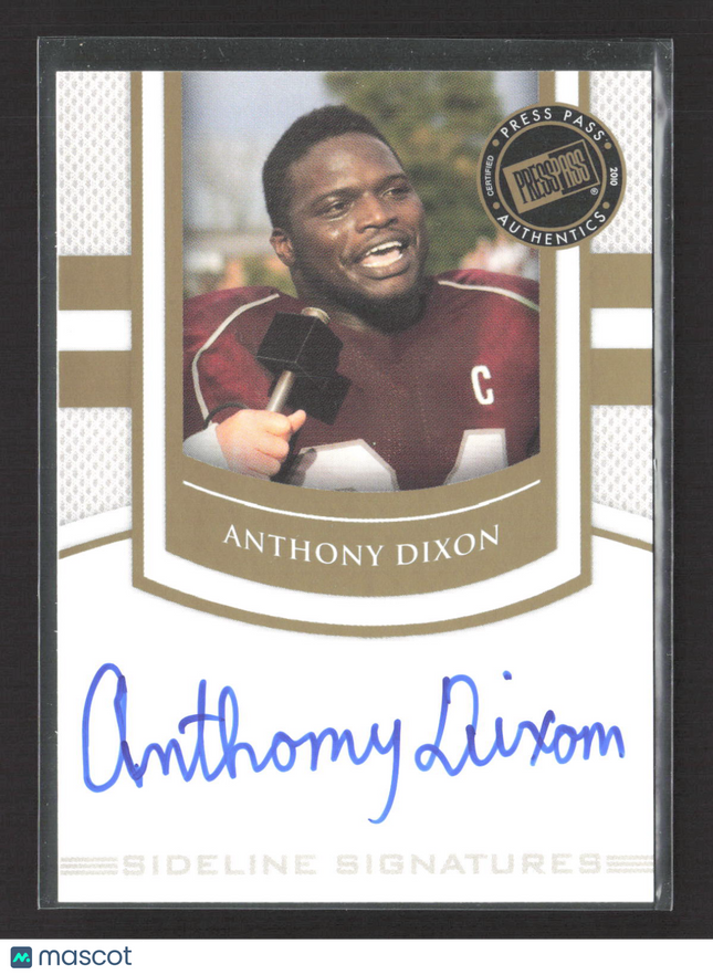 2010 Press Pass Sideline Signatures Anthony Dixon #SS-AD Auto