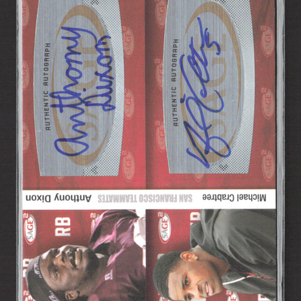 2010 SAGE Hit Anthony Dixon Michael Crabtree #A38 Auto
