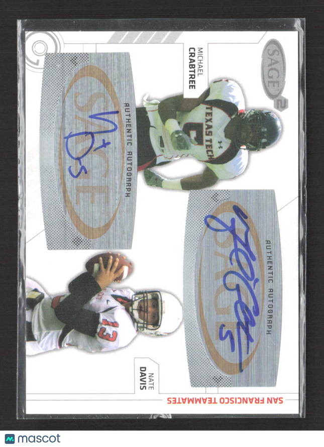 2009 SA-GE Hit Michael Crabtree Nate Davis #SA-44 Auto