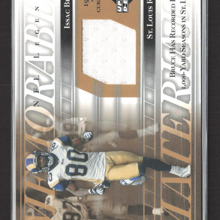 2001 Upper Deck NFL Legends Memorable Isaac Bruce #MM-IB Game-Used Jersey