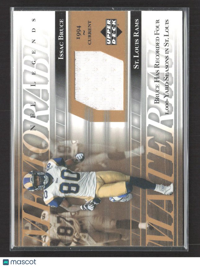 2001 Upper Deck NFL Legends Memorable Isaac Bruce #MM-IB Game-Used Jersey
