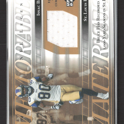 2001 Upper Deck NFL Legends Memorable Isaac Bruce #MM-IB Game-Used Jersey
