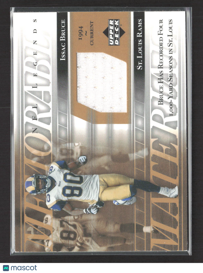 2001 Upper Deck NFL Legends Memorable Isaac Bruce #MM-IB Game-Used Jersey