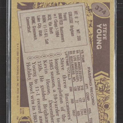 1986 Topps Steve Young #374