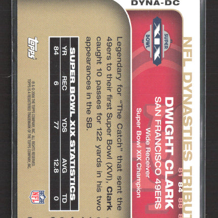 2008 Topps NFL Dynasties Dwight Clark #DYNA-DC 001/100 Auto
