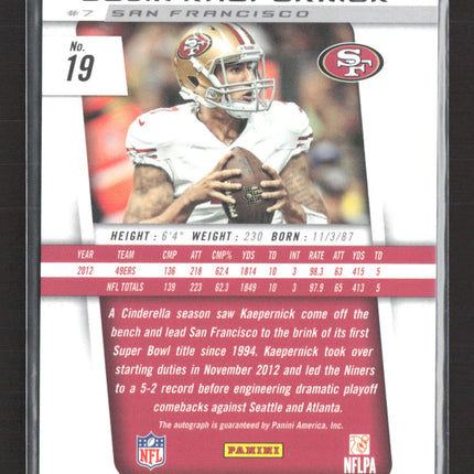 2013 Panini Prizm Colin Kaepernick #19 Auto