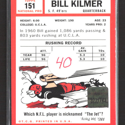 2001 Topps Archives Bill Kilmer #151 Auto