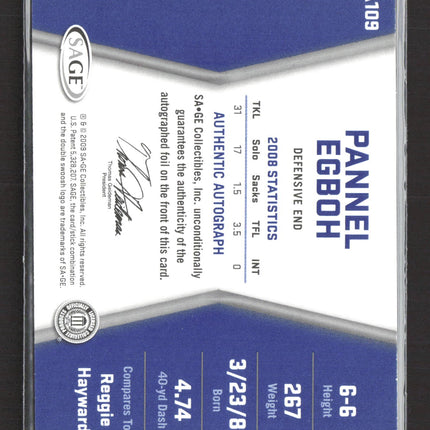 2009 SAGE HIT Pannel Egboh #A109 Auto