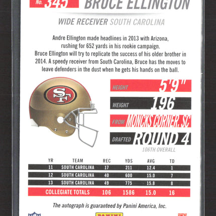 2014 Panini Score Hot Rookies Bruce Ellington #345 RC Auto
