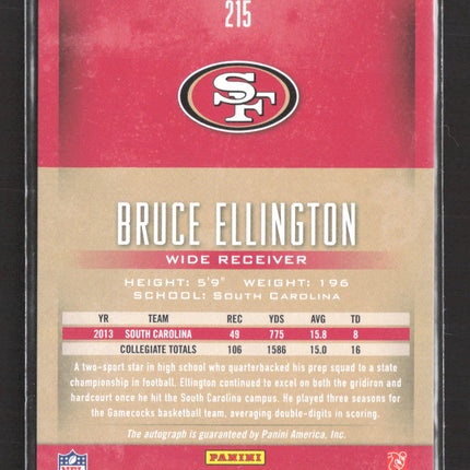 2014 Panini Prestige Extra Points Bruce Ellington #215 RC 46/50 Auto