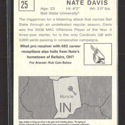2009 Topps Magic Nate Davis #25 Auto