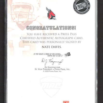 2009 Press Pass Legends Nate Davis #AC-ND Auto