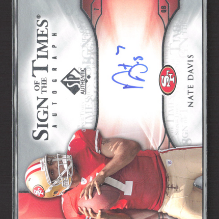 2009 Upper Deck SP Authentic Sign of the Times Nate Davis #ST-ND Auto