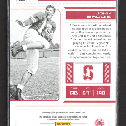 2018 Panini Contenders Draft Picks John Brodie #21 Cracked Ice 14/23 Auto