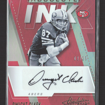2017 Panini Absolute Absolute Ink Dwight Clark #AI-DCL Red 02/25 Auto