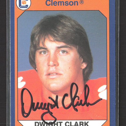 1990 Collegiate Collection Clemson Tigers Dwight Clark #71 IP Auto