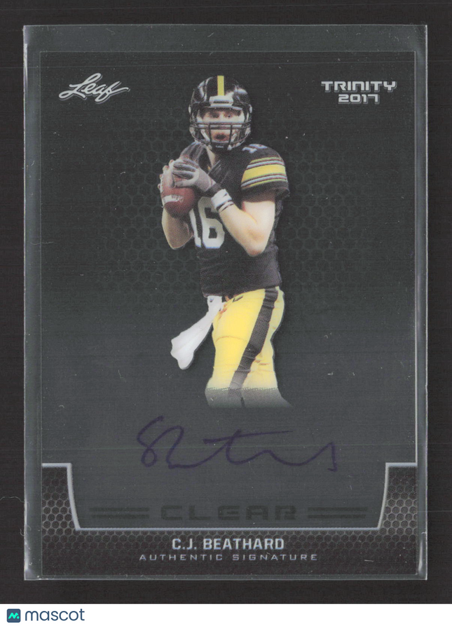 2017 Leaf Trinity Clear C.J. Beathard #CA-CJB Authentic Signature Auto