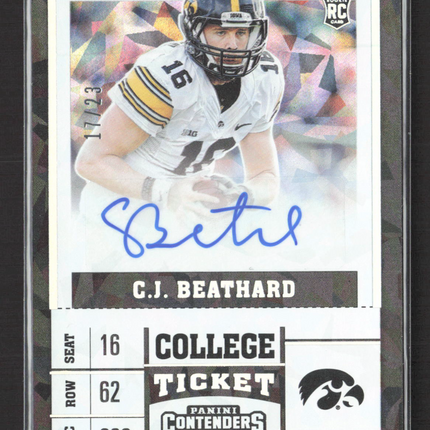2017 Panini Contenders Draft Picks C.J. Beathard #140 RC 17/23 Auto Cracked Ice
