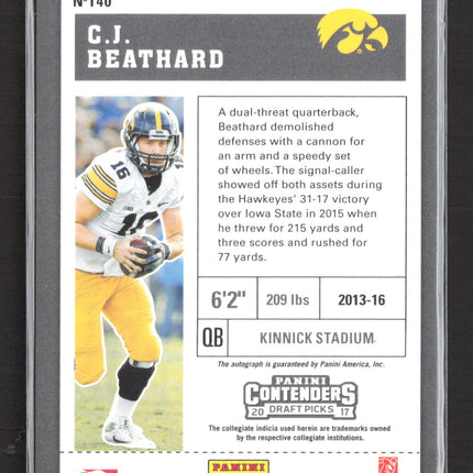 2017 Panini Contenders Draft Picks C.J. Beathard #140 RC 17/23 Auto Cracked Ice