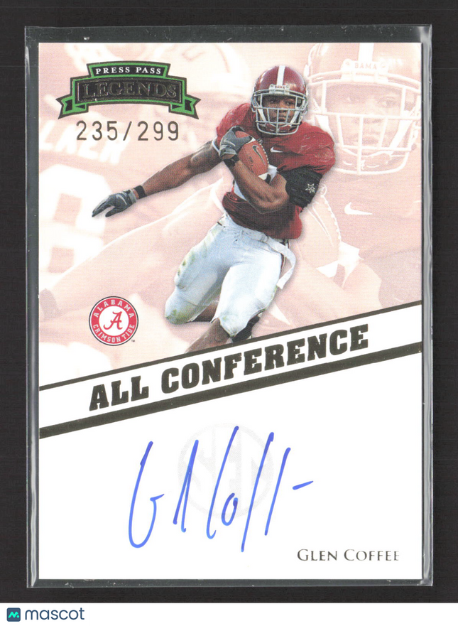 2009 Press Pass Legends Glen Coffee #AC-GC Auto