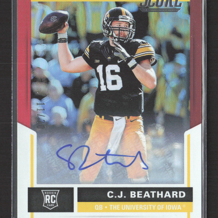 2017 Panini Score Football Red Zone C.J. Beathard #401 RC 11/20 Auto