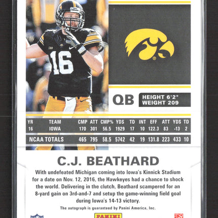 2017 Panini Score Football Red Zone C.J. Beathard #401 RC 11/20 Auto
