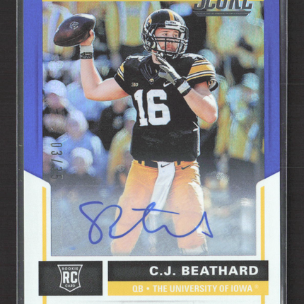 2017 Panini Score Football C.J. Beathard #401 Artist's Proof 03/35 RC Auto