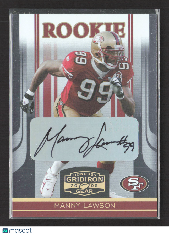 2006 Donruss Gridiron Gear Manny Lawson #172 009/250 Auto